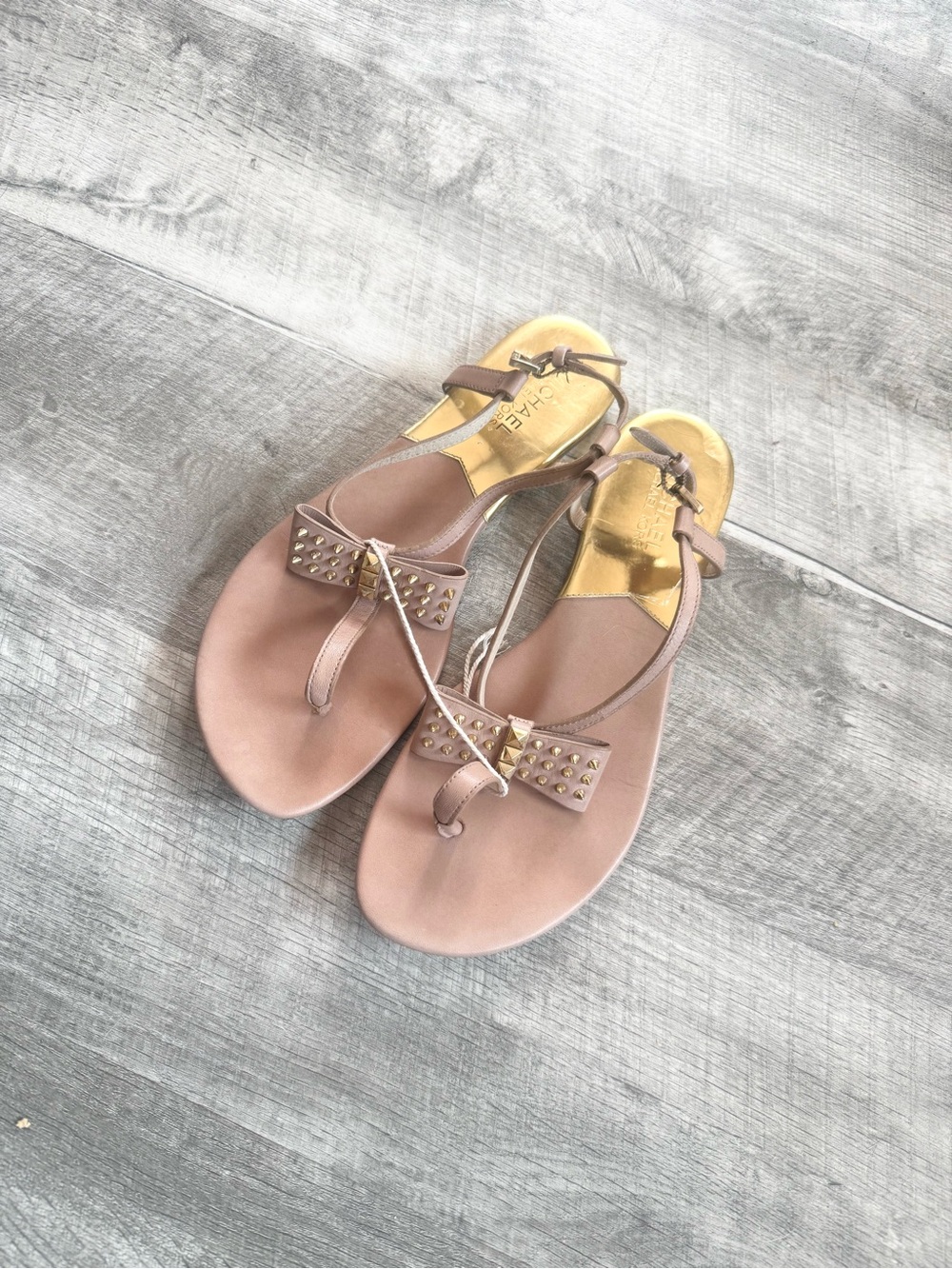 Michael Kors Devin stud bow thong sandals